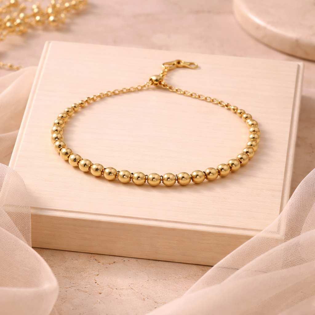 Golden Beads 4mm Bracelet