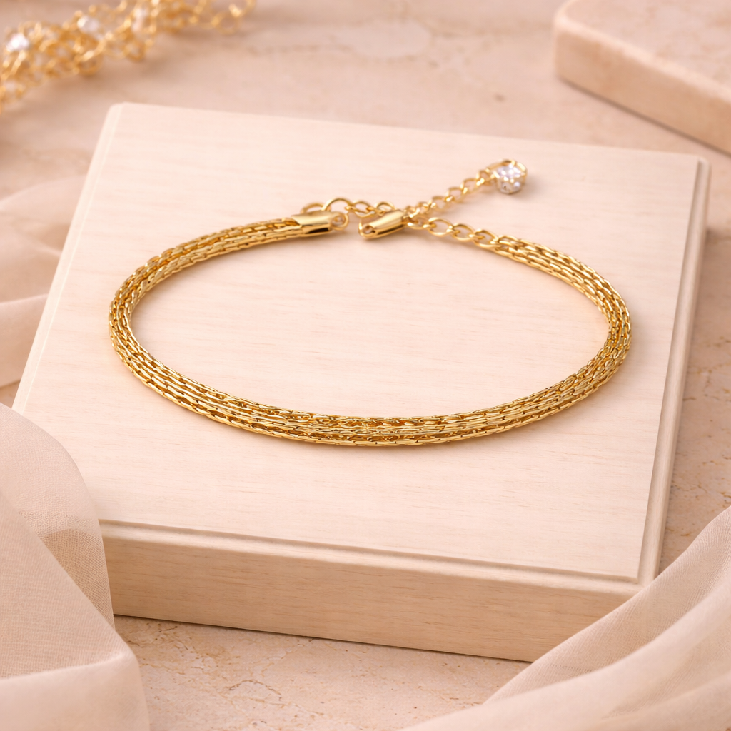 Golden Multi-Strand Luxe Bracelet