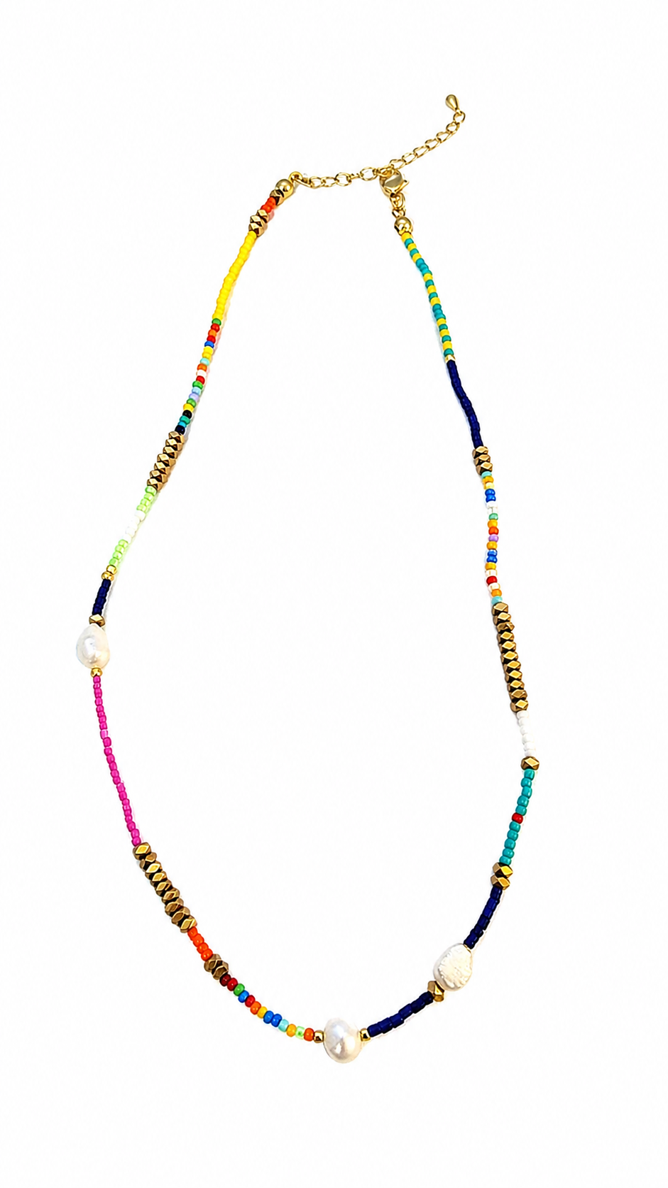 Colorful Beaded Pearl Necklace