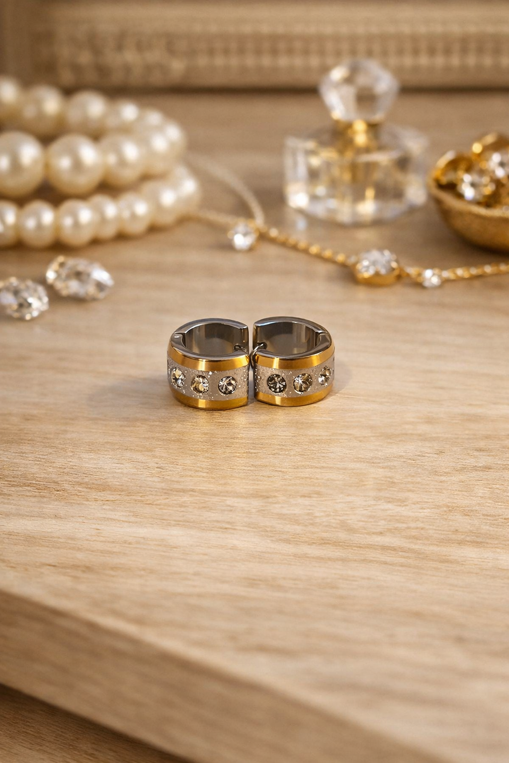 Luxe Radiance Two-Tone Earrings