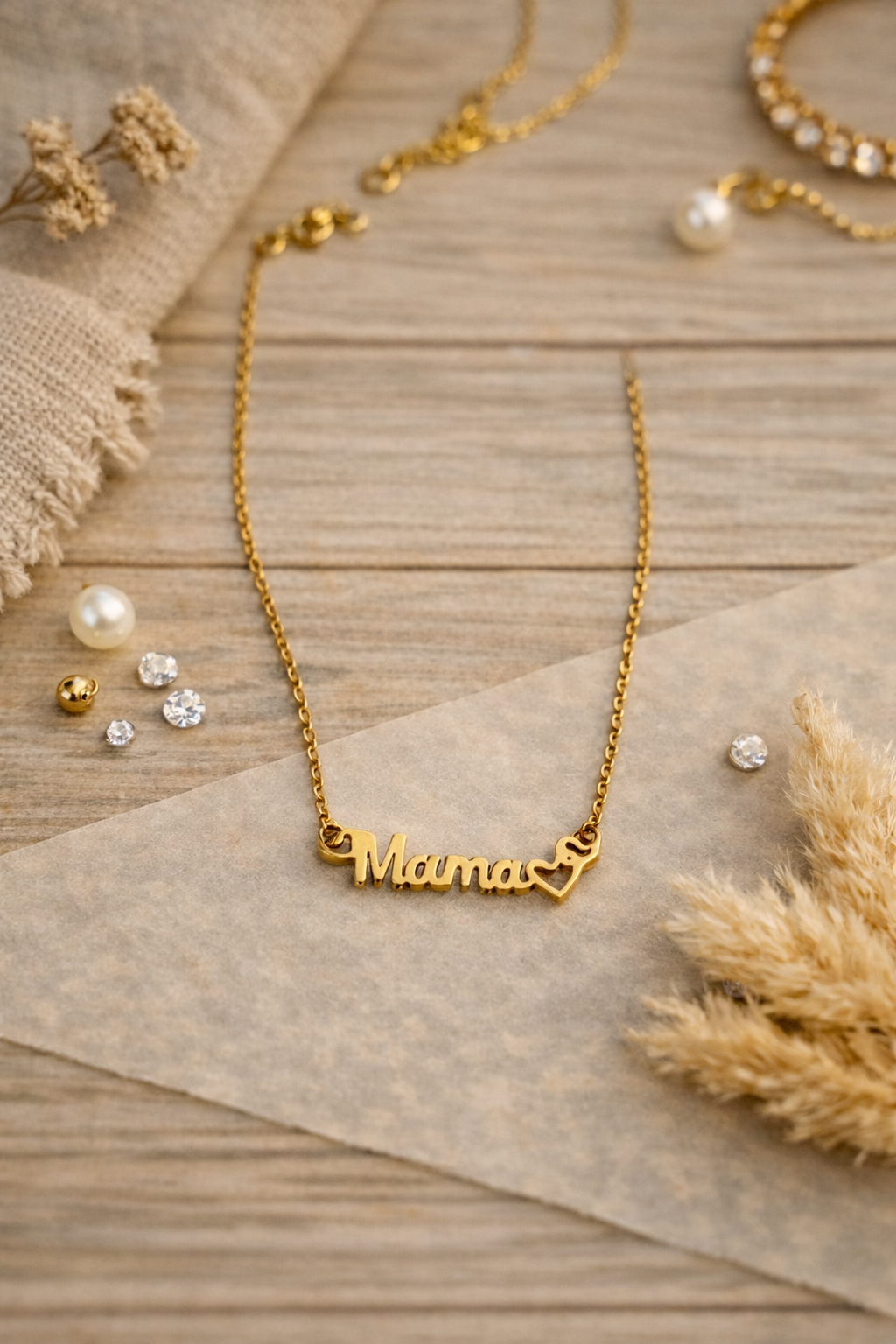 Stainless Steel Mama Necklace