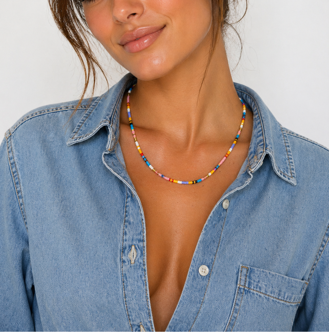 Delicate Multicolor Beaded Necklace