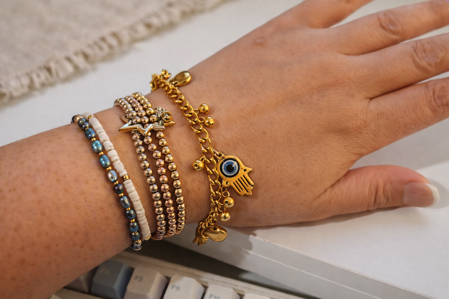 Golden Protection Charm Bracelet