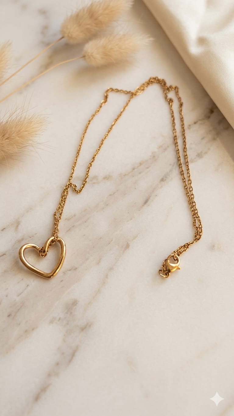 Open Heart Gold Necklace