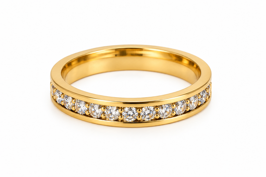 Gold-Tone Crystal Band Ring (11)