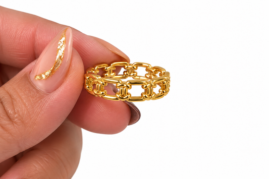 Gold-Tone Chain Link Ring (8)