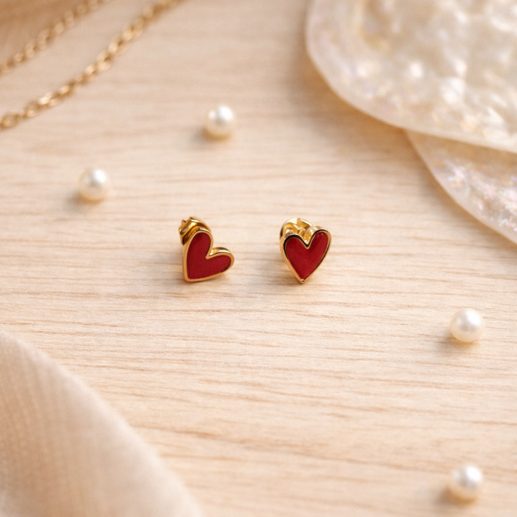 Sweet Heart Stud Earrings