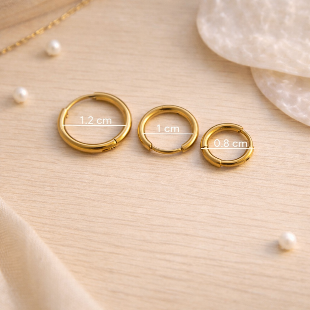 Gold Huggie Hoop Earrings Set