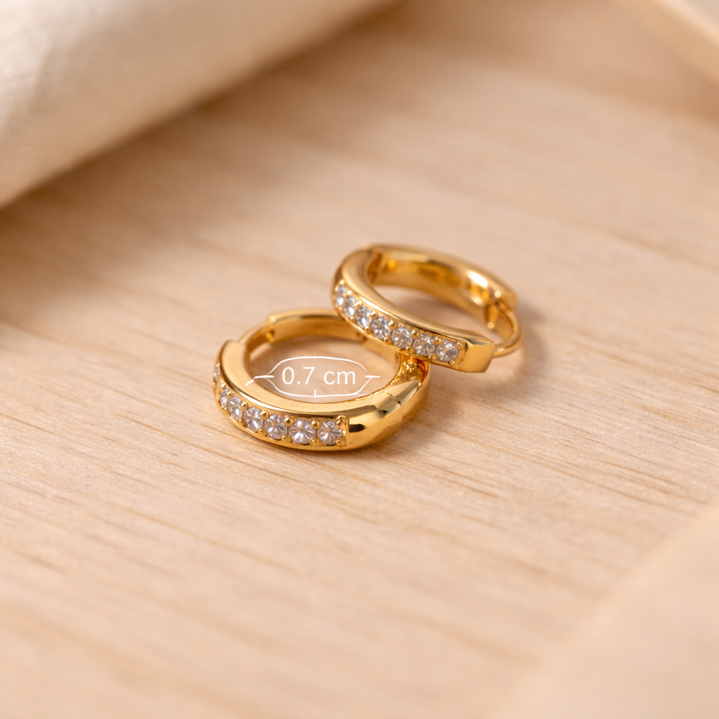 Sparkling Gold Huggie Hoops