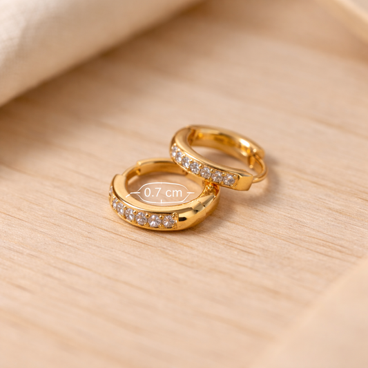 Sparkling Gold Huggie Hoops