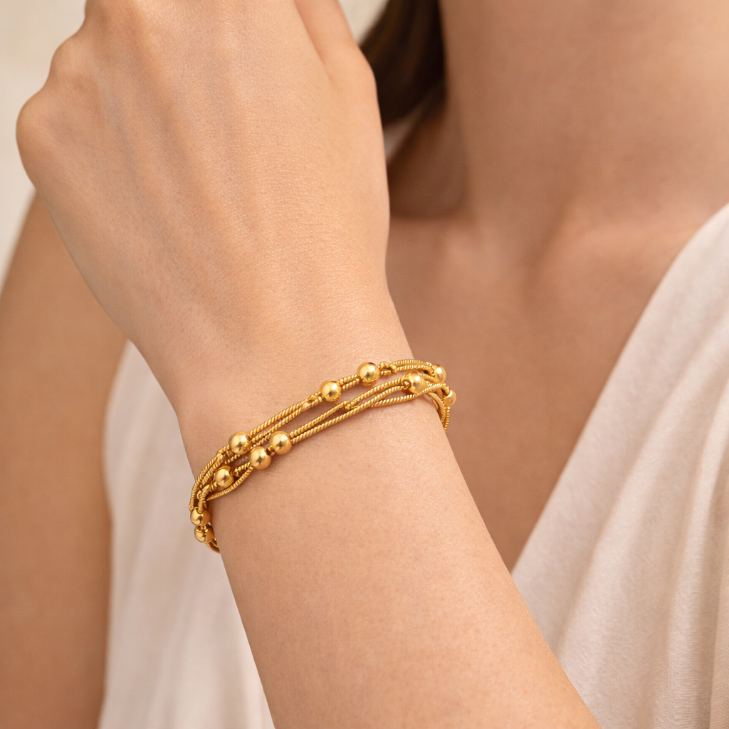 Golden Aura Multi-Strand Bracelet