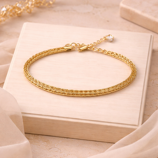 Golden Multi-Strand Luxe Bracelet