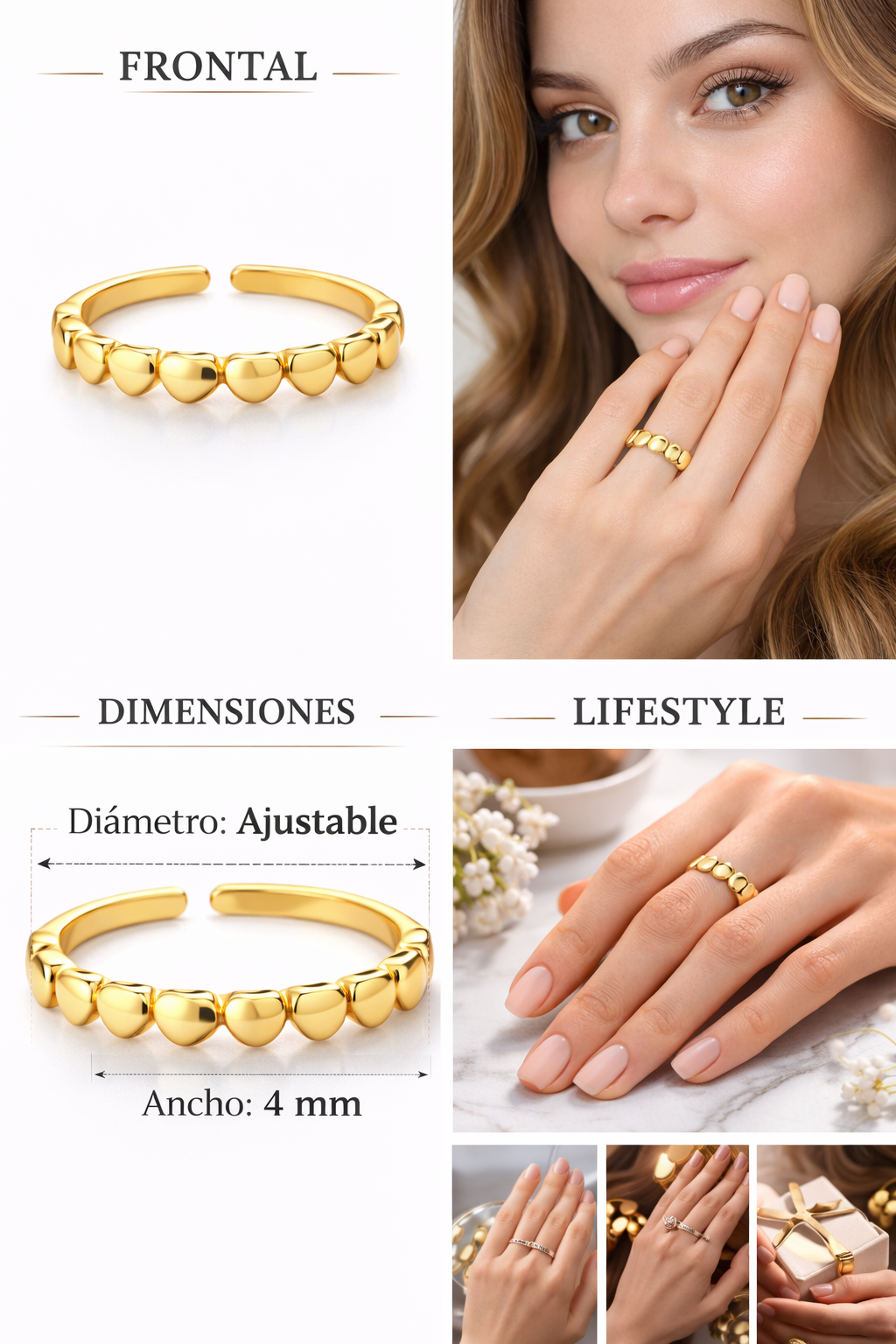 Ring For Women Open Adjustable Stainless SteeL