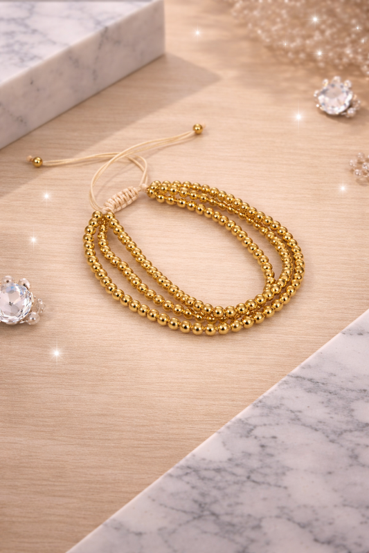 Golden Layers Adjustable Bracelet
