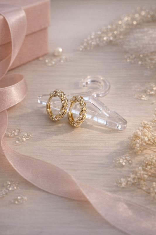 Earrings Hoop pearl Stainless Steel