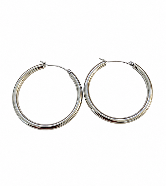 Classic Silver Hoop Earrings