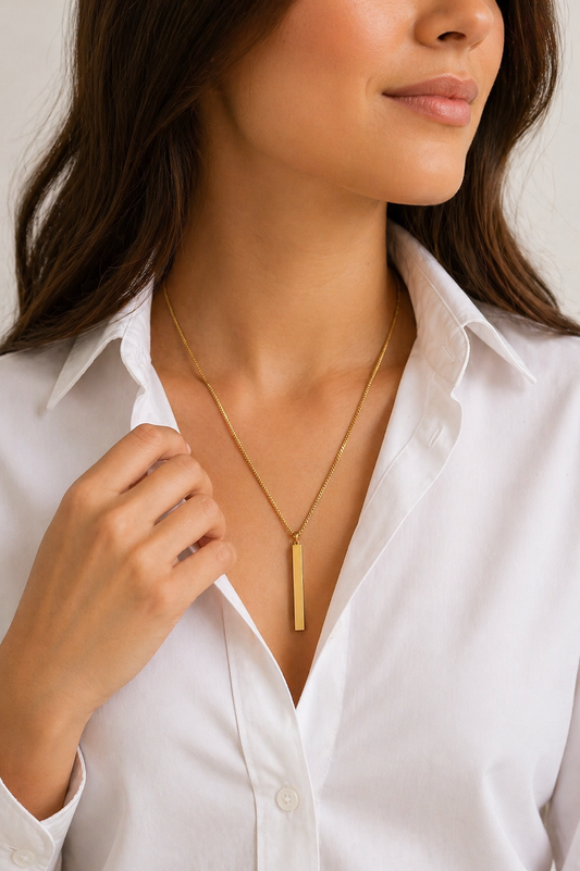 Minimalist Gold Bar Necklace