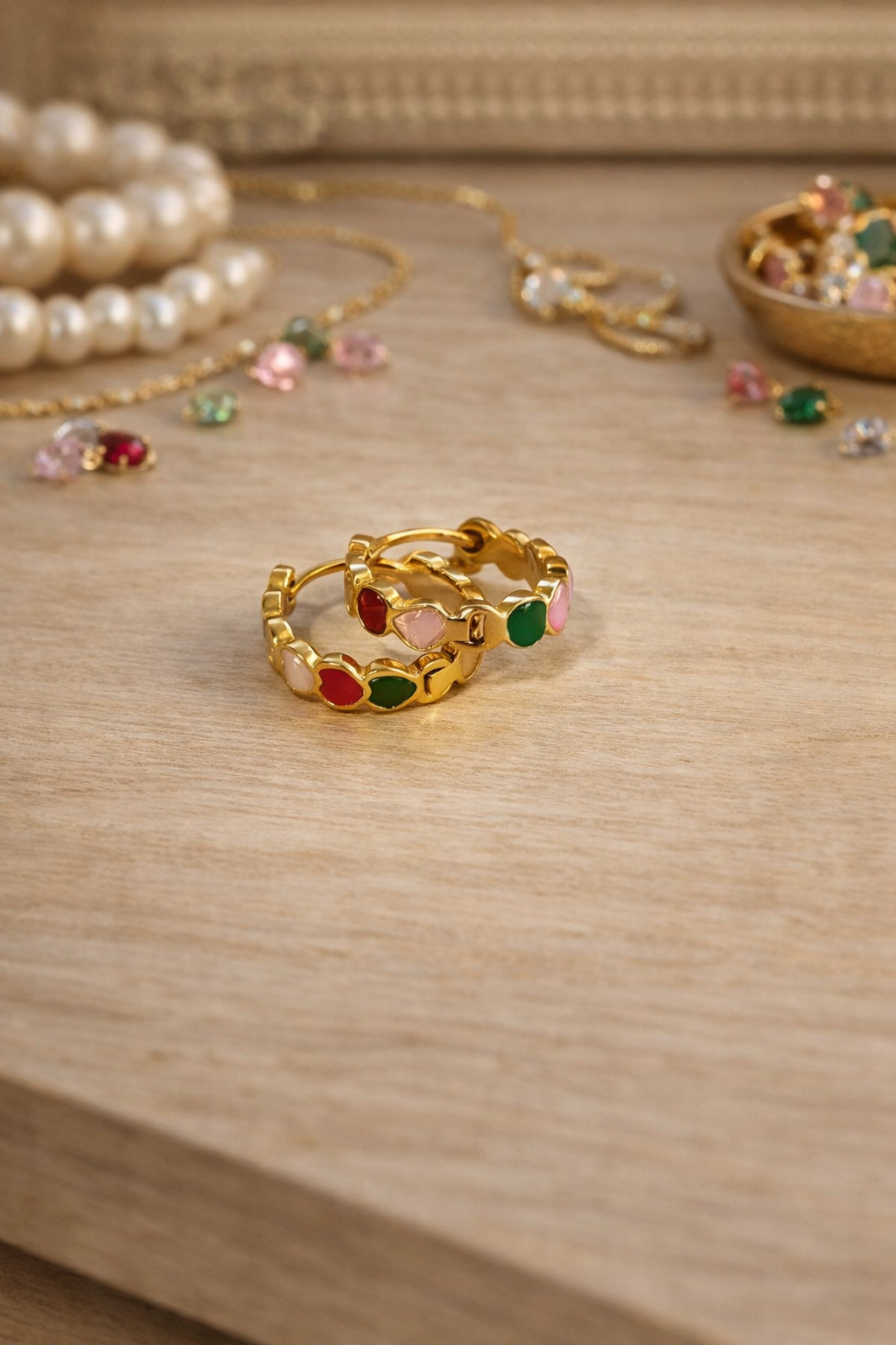Color Bloom Huggie Earrings