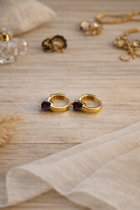 Purple Luxe Hoops