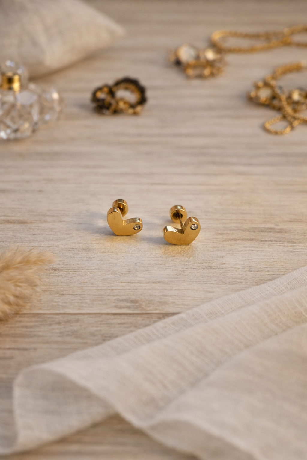 Cute Crystal Stud heart Earrings