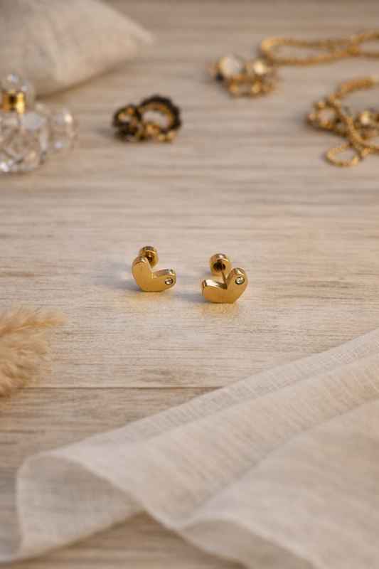 Cute Crystal Stud heart Earrings