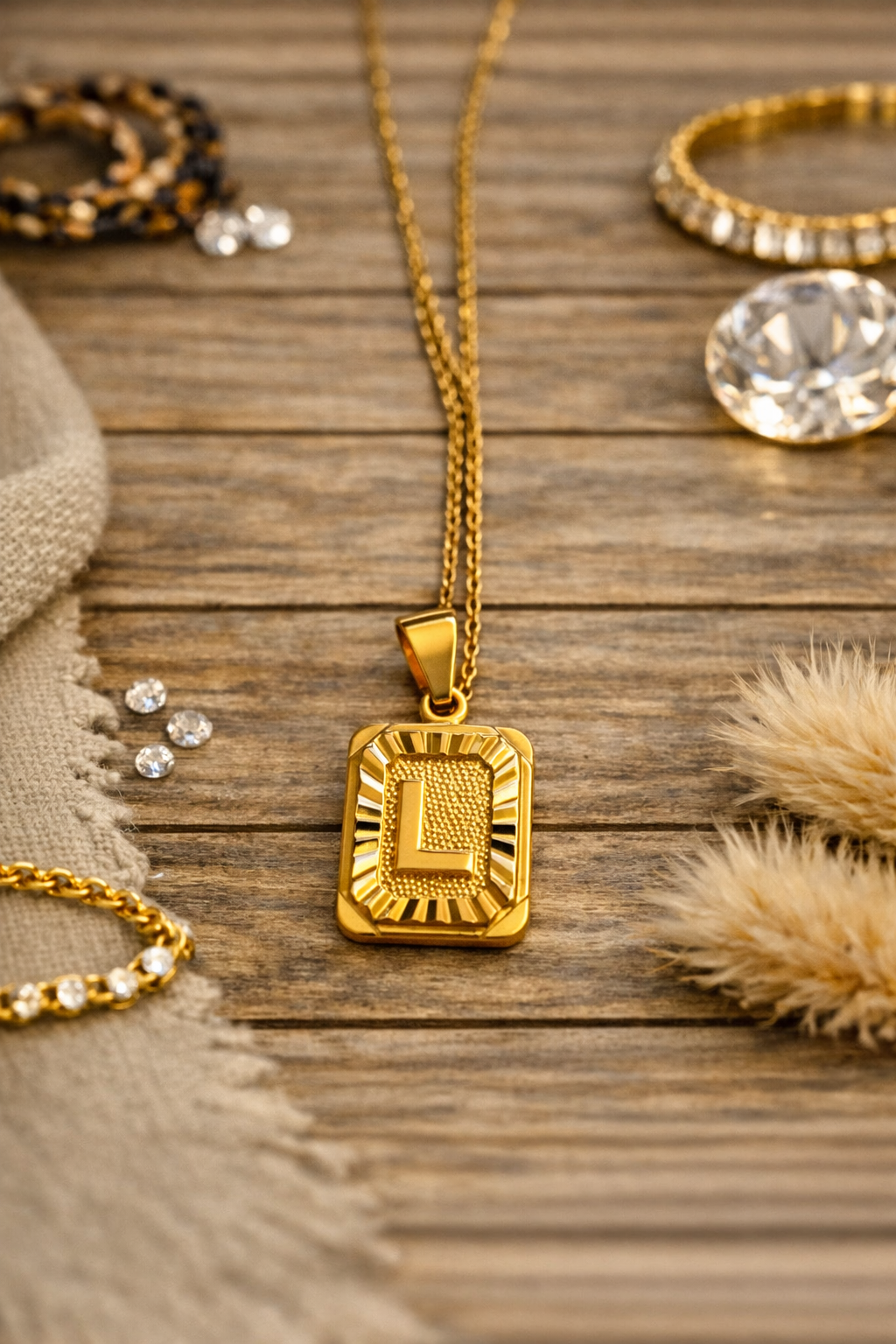 Stainless Steel initial necklace (L)
