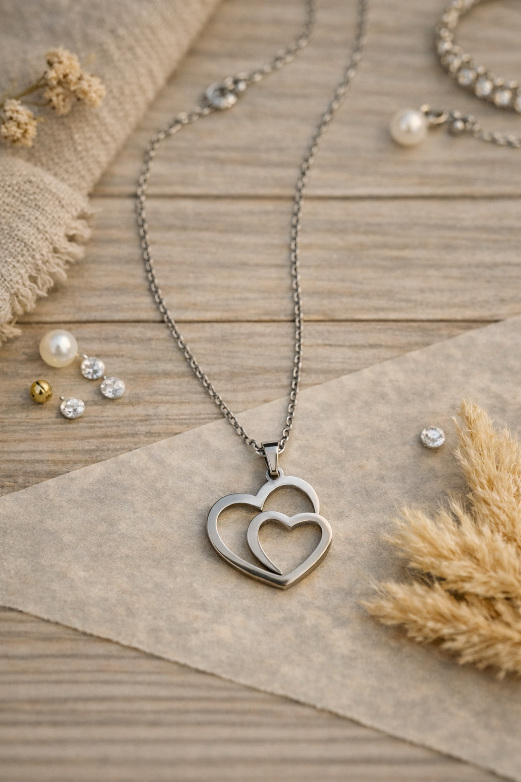 Stainless Steel Silver Heart Necklace