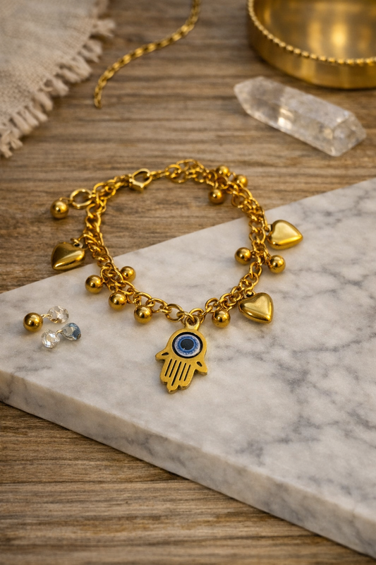 Golden Protection Charm Bracelet