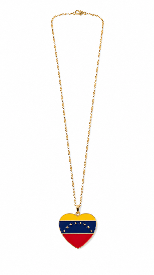 Venezuelan Heart Pendant Layered Necklace