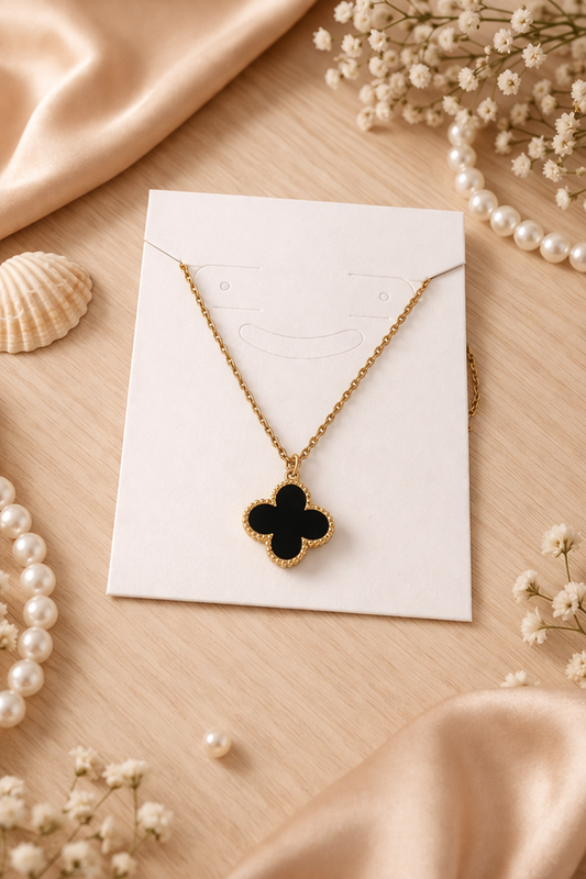 Black Clover Pendant Necklace