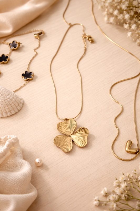 Gold Clover Statement Necklace