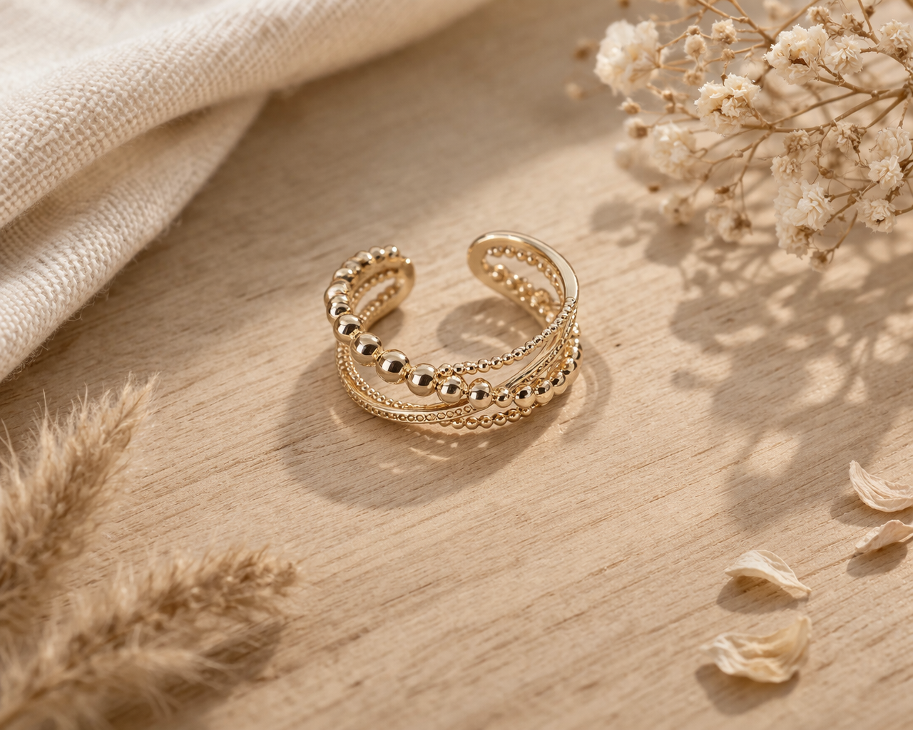 Layered Beaded Ring