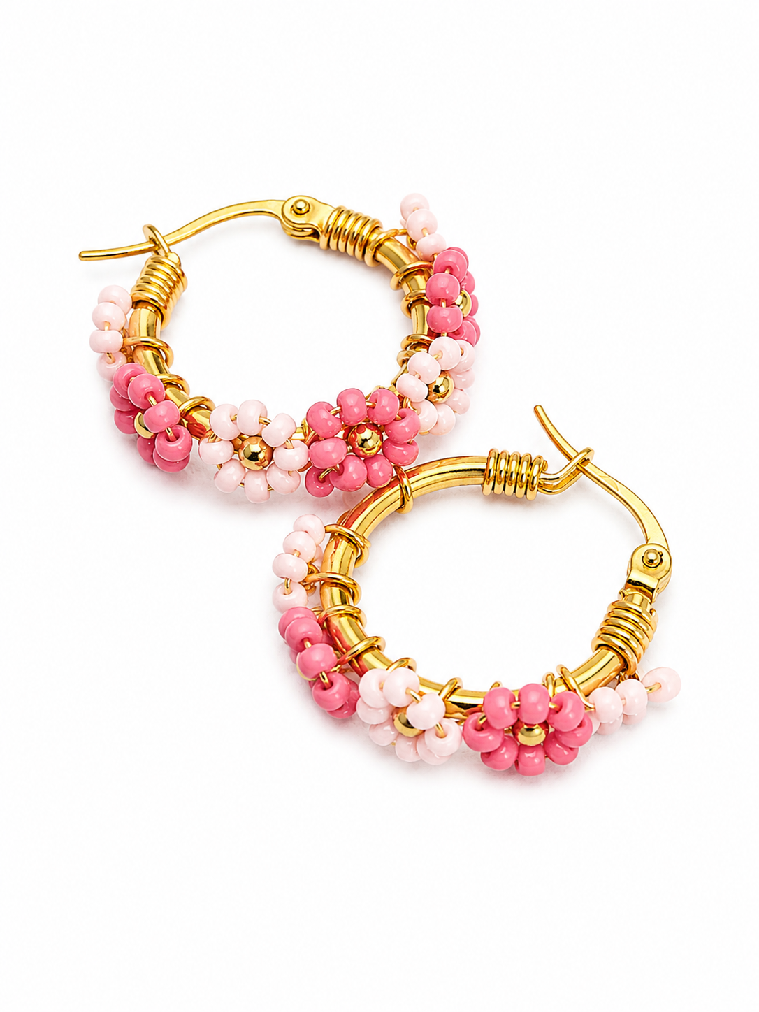 Blush Blossom Hoop Earrings