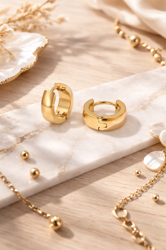 Classic Luxe Gold Huggie Earrings
