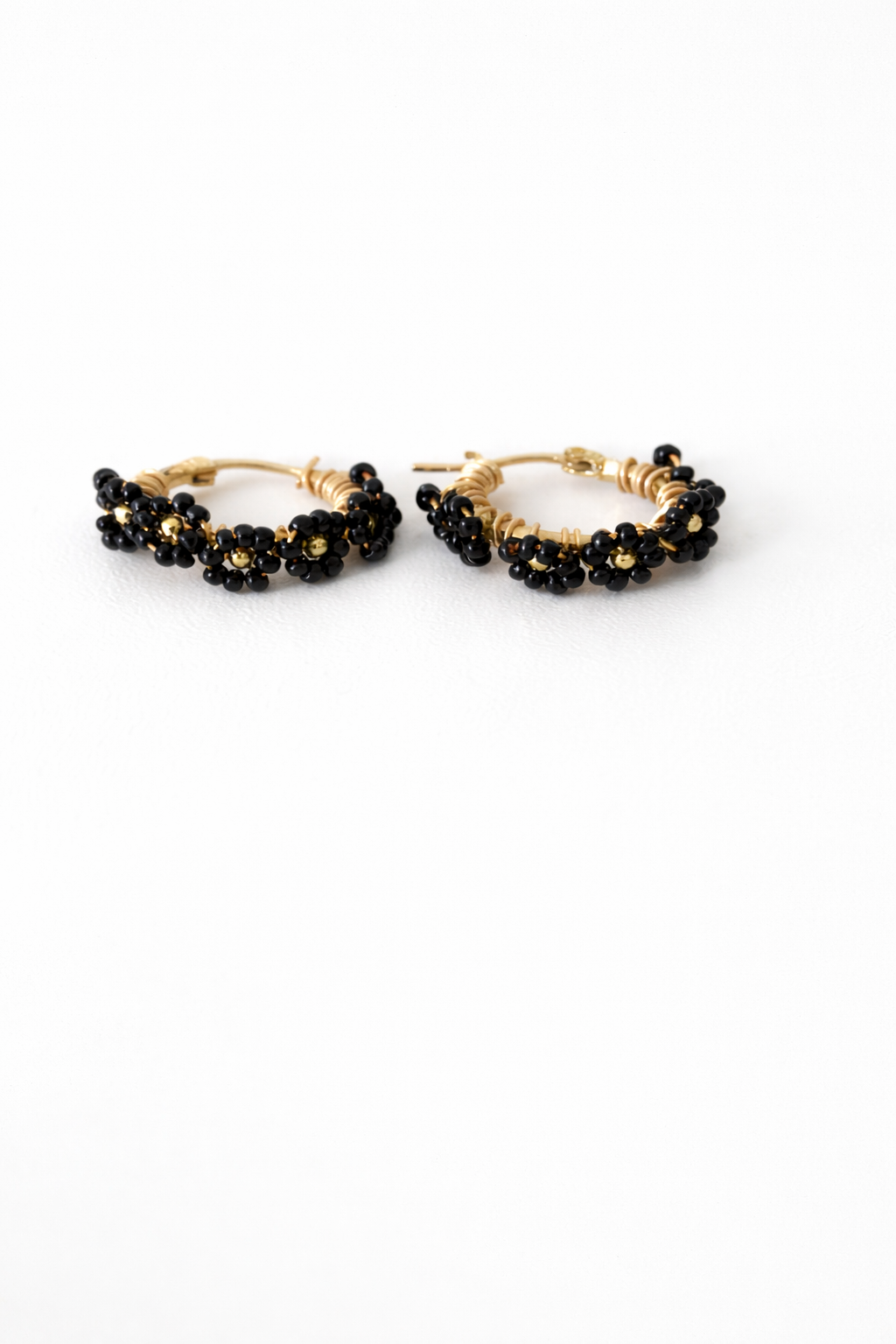 Midnight Bloom Hoop Earrings