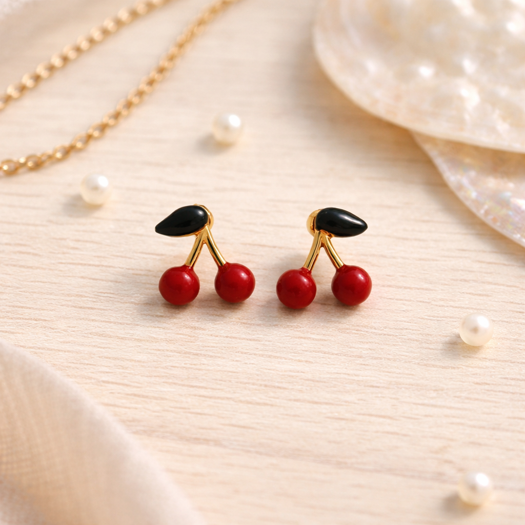 Golden Cherry Studs