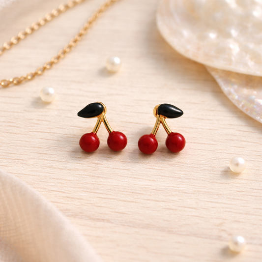 Golden Cherry Studs