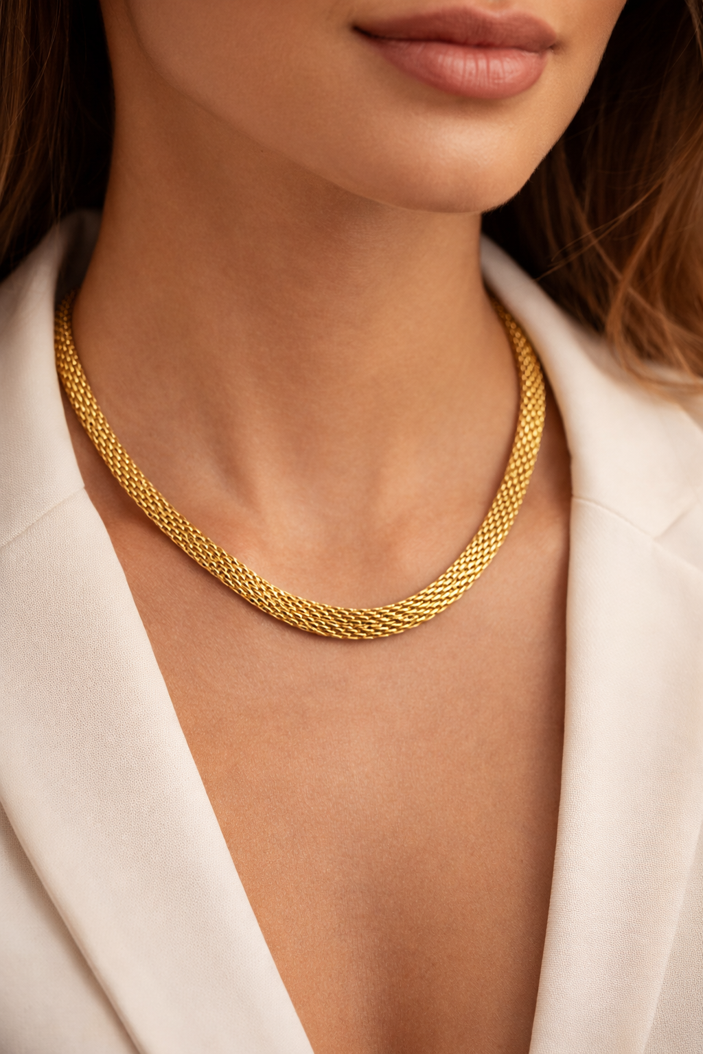 Stainless Steel Snake Bone Chain  Necklace