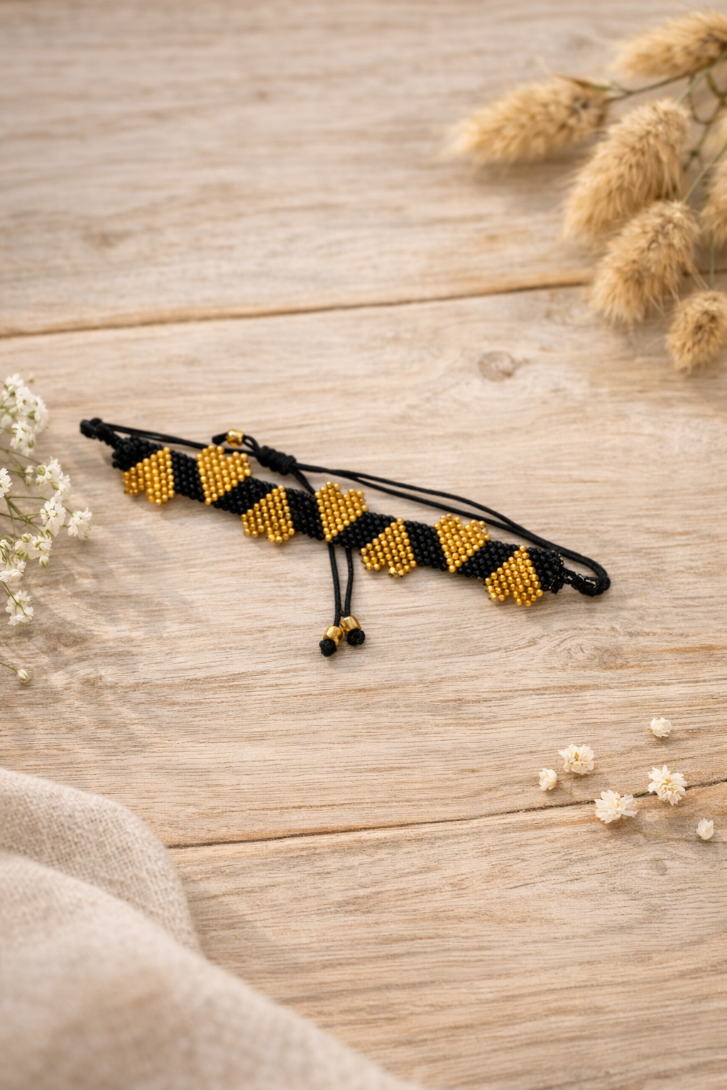 Black & Gold heart Bracelet