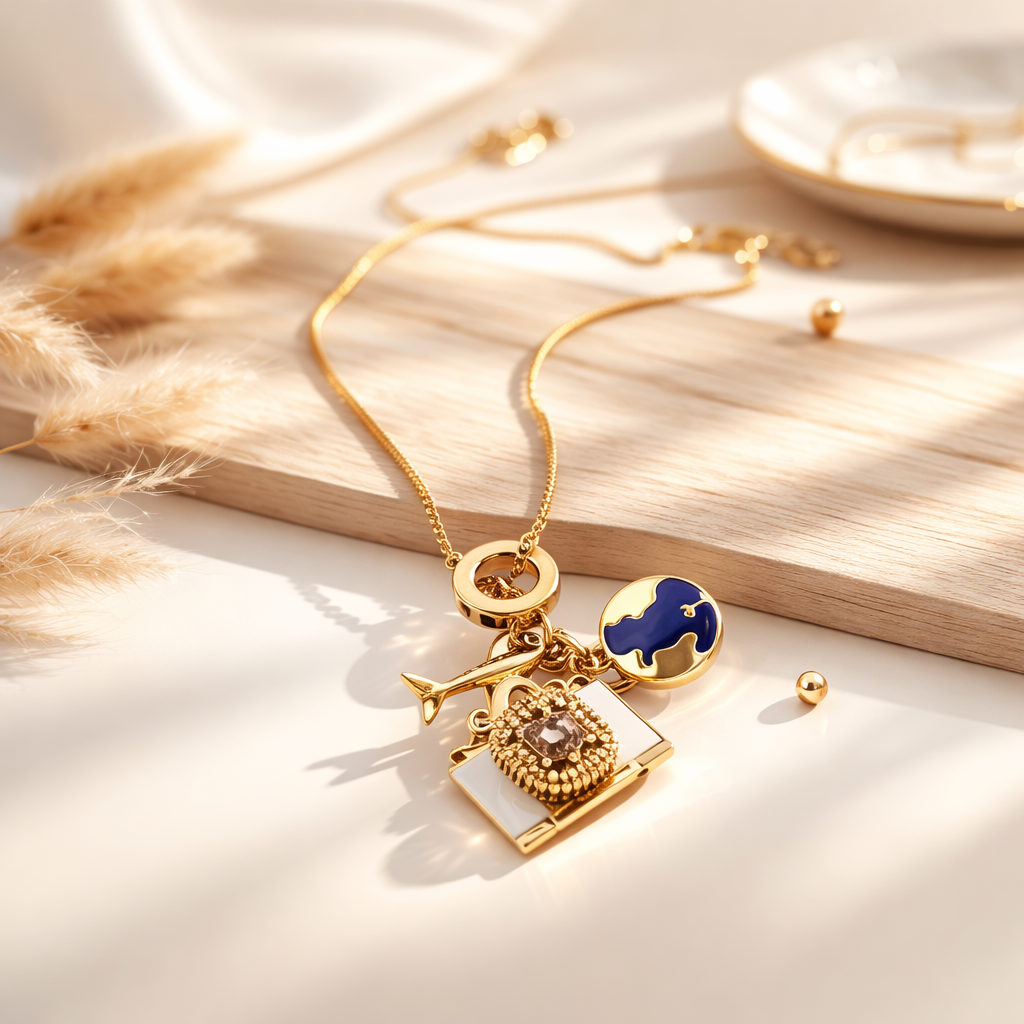 Golden Charm Necklace – Elegant & Unique