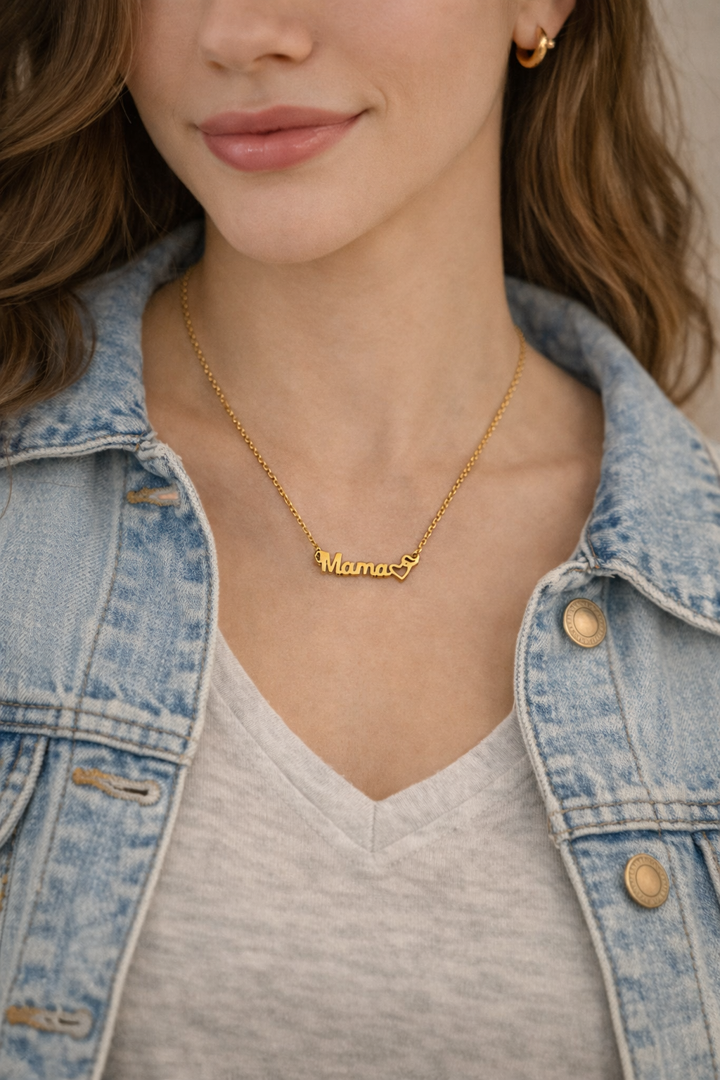 Stainless Steel Mama Necklace