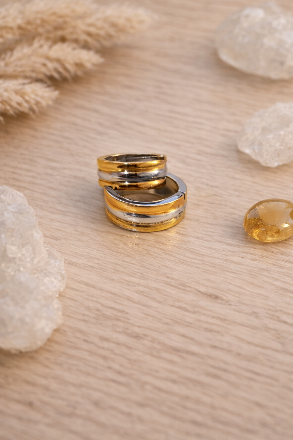Two-Tone Gold and Silver Stanlee Style Earrings